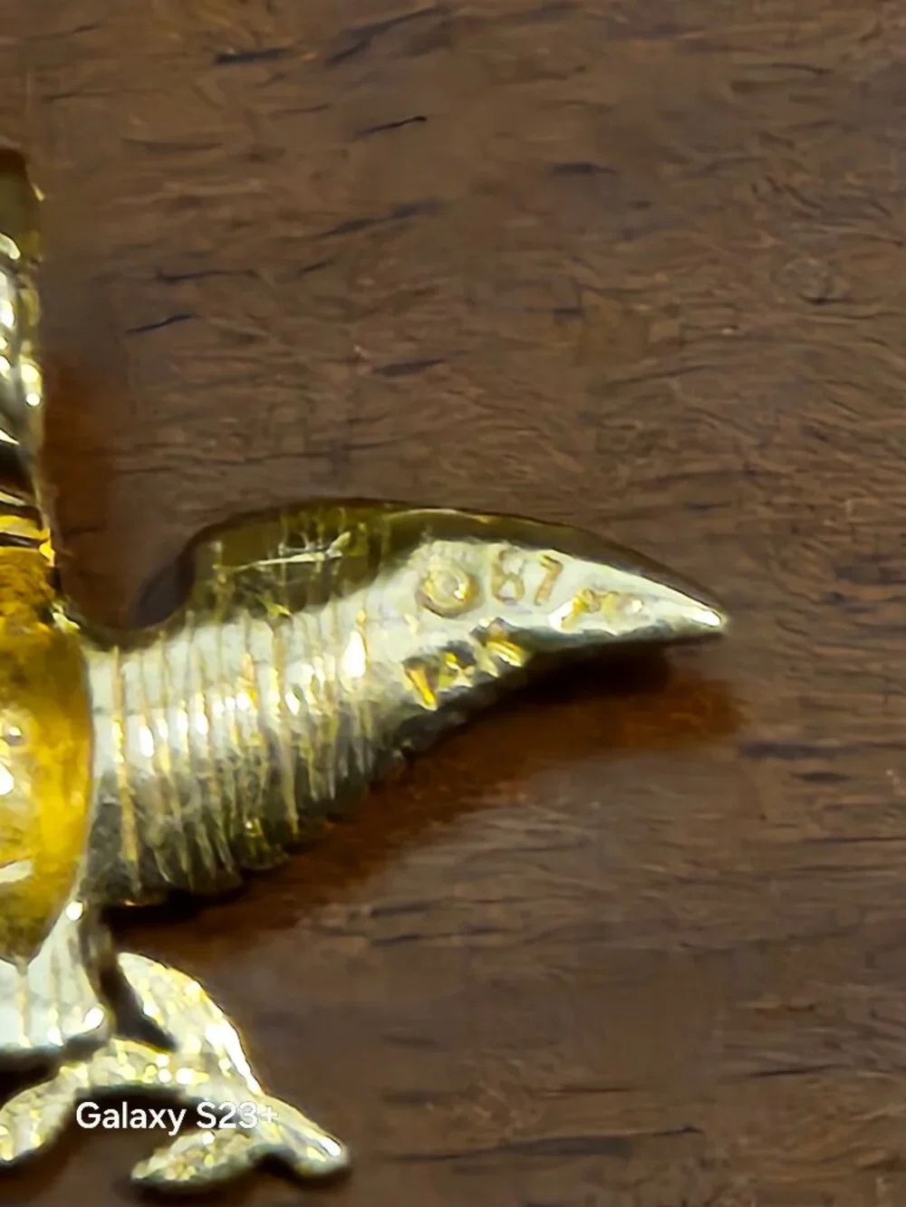 RARE VINTAGE MICHAEL ANTHONY 14k GOLD EAGLE DIAMOND CUT MILITARY CHARM PENDANT